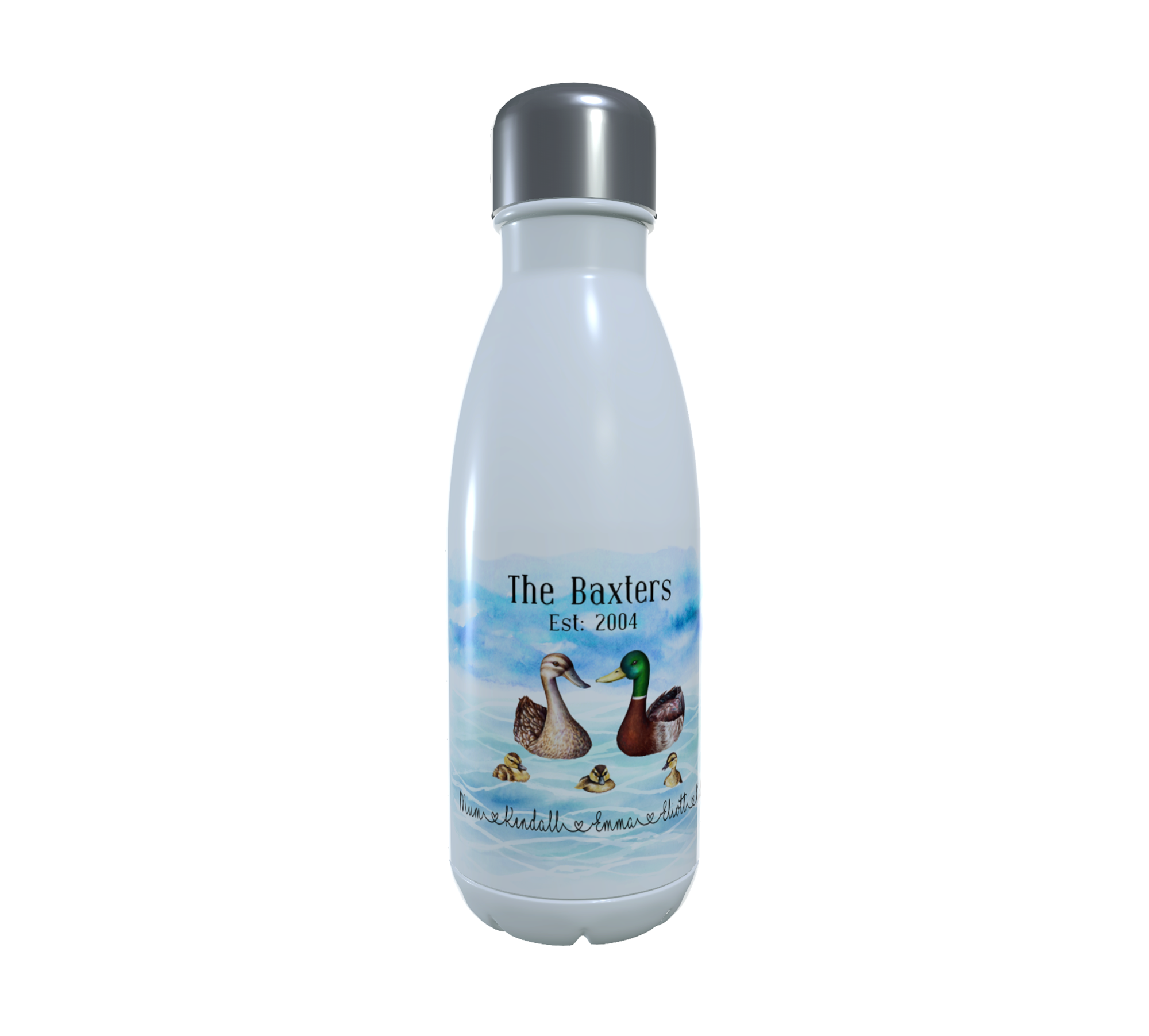 Duck Family Established Water Bottle, Family Duck Water Bottle